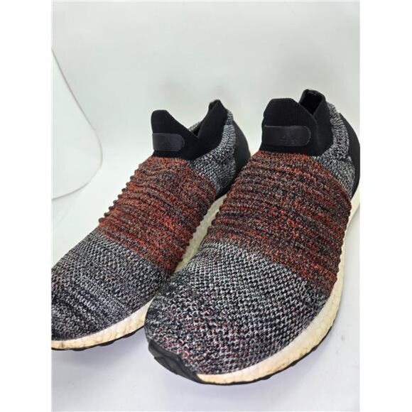 Adidas UltraBoost Laceless Shoes Mens 7.5 Grey Red Running Athletic Gym Sneakers main image 5